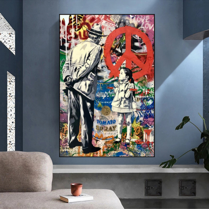 ChandelierDecor - Inspirational Street Art: Banksy Peace Canvas Art