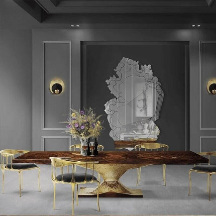 ChandelierDecor - Italian Brass Glass Dining Table Set – Dining Room