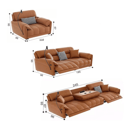 ChandelierDecor - Italian Genuine Leather Leather Loveseat – Reclining