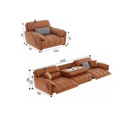ChandelierDecor - Italian Genuine Leather Leather Loveseat – Reclining