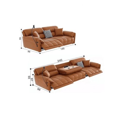 ChandelierDecor - Italian Genuine Leather Leather Loveseat – Reclining