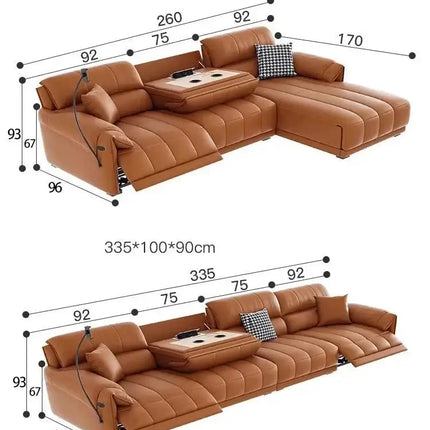 ChandelierDecor - Italian Genuine Leather Leather Loveseat – Reclining