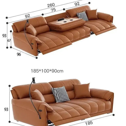 ChandelierDecor - Italian Genuine Leather Leather Loveseat – Reclining