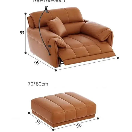 ChandelierDecor - Italian Genuine Leather Leather Loveseat – Reclining