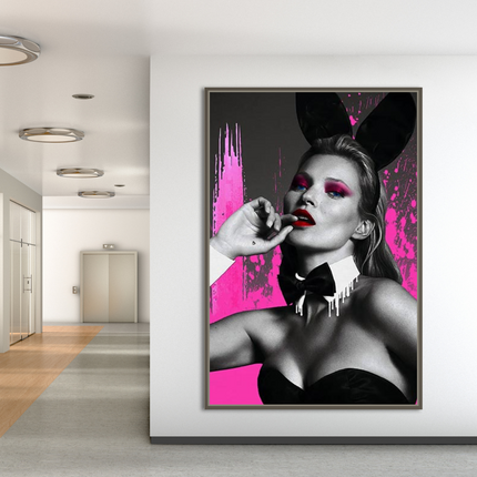 ChandelierDecor - Kate Moss Bunny Girl Model Paris Canvas Wall Art