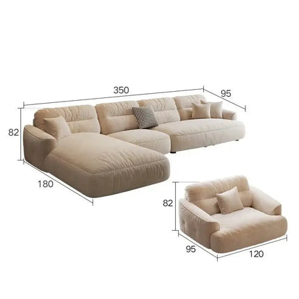ChandelierDecor - Lazy Modern Sectional Sofa – Para Lounge Velvet Seating
