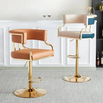 ChandelierDecor - Leather Bar Stool – Swivel, Adjustable • Kitchen