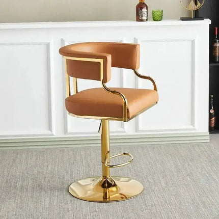 ChandelierDecor - Leather Bar Stool – Swivel, Adjustable • Kitchen