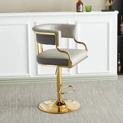 ChandelierDecor - Leather Bar Stool – Swivel, Adjustable • Kitchen