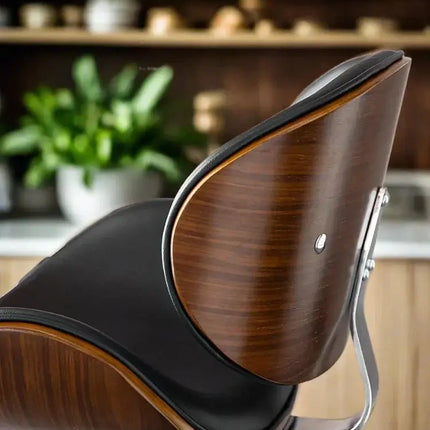 ChandelierDecor - Leather Oak Bar Stool