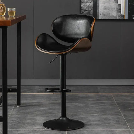 ChandelierDecor - Leather Oak Bar Stool