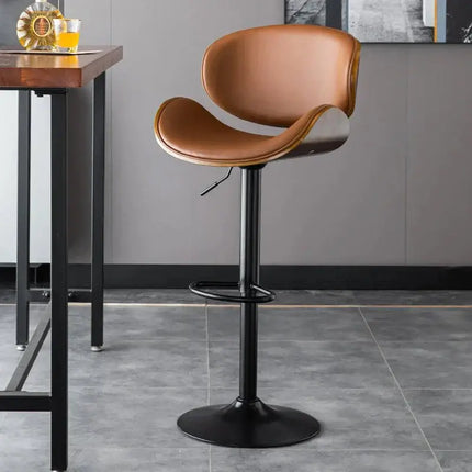 ChandelierDecor - Leather Oak Bar Stool