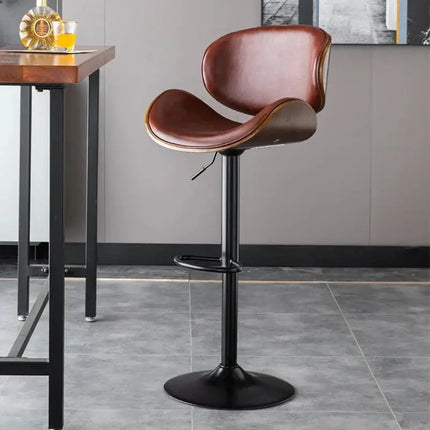 ChandelierDecor - Leather Oak Bar Stool