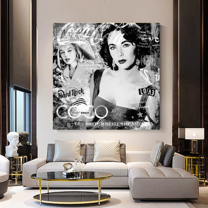 ChandelierDecor - Liz Taylor and Marilyn Coco Milano Canvas Wall Art