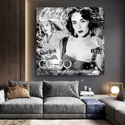 ChandelierDecor - Liz Taylor and Marilyn Coco Milano Canvas Wall Art
