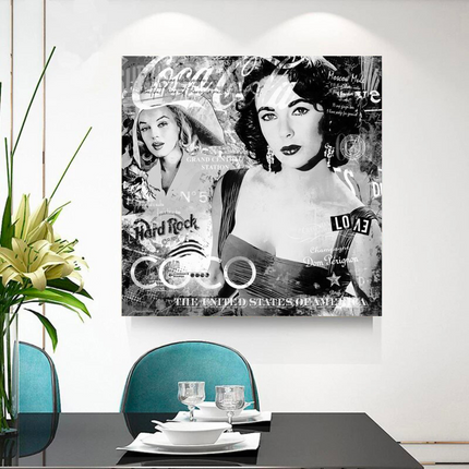 ChandelierDecor - Liz Taylor and Marilyn Coco Milano Canvas Wall Art