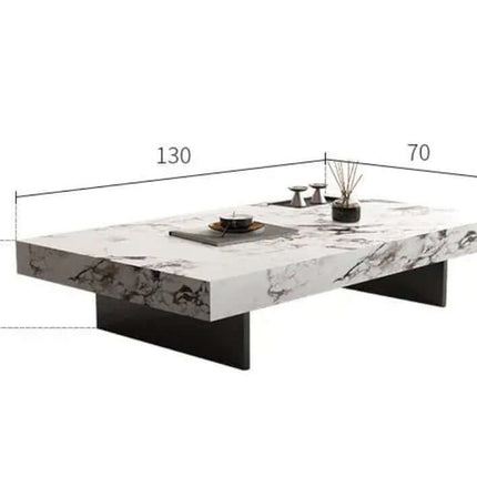 ChandelierDecor - Marble Block Coffee Table – Rectangular Stone Design
