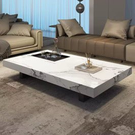 ChandelierDecor - Marble Block Coffee Table – Rectangular Stone Design