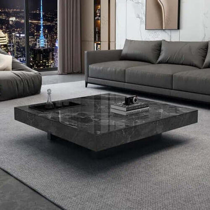 ChandelierDecor - Marble Gloss Coffee Table – Modern European & American Style