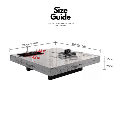 ChandelierDecor - Marble Gloss Coffee Table – Modern European & American Style