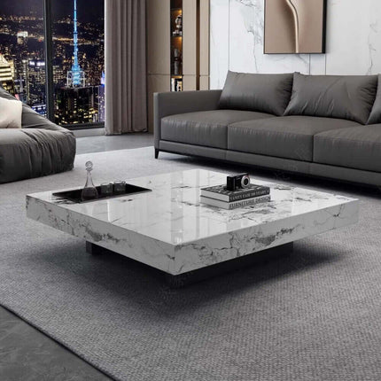 ChandelierDecor - Marble Gloss Coffee Table – Modern European & American Style