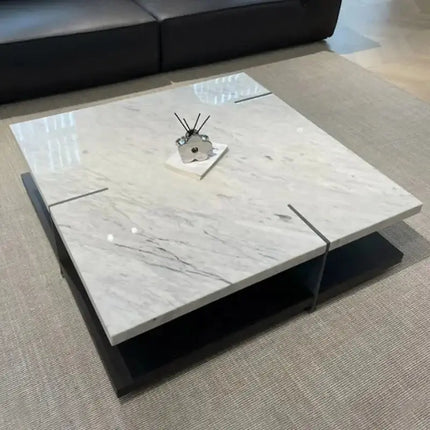 ChandelierDecor - Marble Slab Coffee Table – Natural Marble & Wood