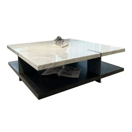 ChandelierDecor - Marble Slab Coffee Table – Natural Marble & Wood