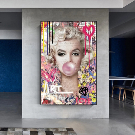 ChandelierDecor - Marilyn Chewing Gum Art: A Unique and Vibrant Creation