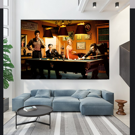 ChandelierDecor - Marilyn, Elvis and James Dean Canvas Art: Snooker