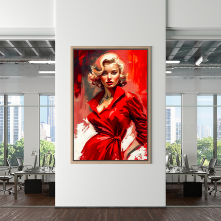 ChandelierDecor - Marilyn Monroe in Red Canvas Wall Hanging Art