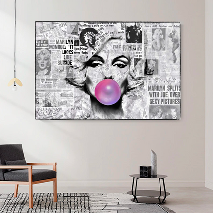 ChandelierDecor - Marilyn Newspaper Canvas Wall Art: Bubble's Creation