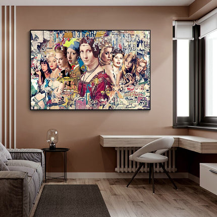 ChandelierDecor - Marilyn and Mona Lisa Street Art: Captivating Masterpieces