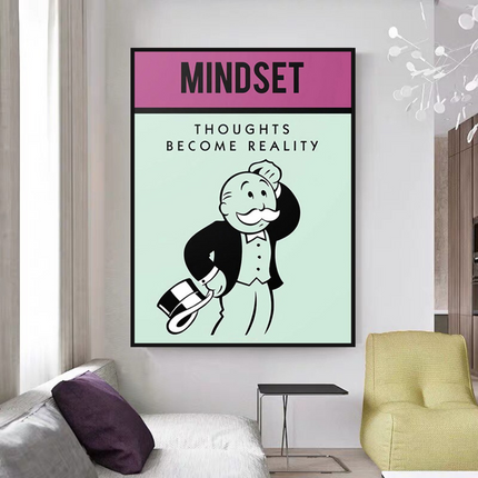 ChandelierDecor - Mindset Thoughts Become Reality - Monopoly Canvas Wall Art