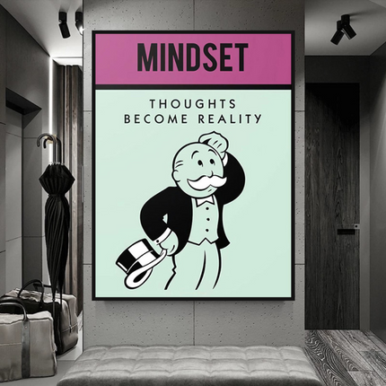 ChandelierDecor - Mindset Thoughts Become Reality - Monopoly Canvas Wall Art