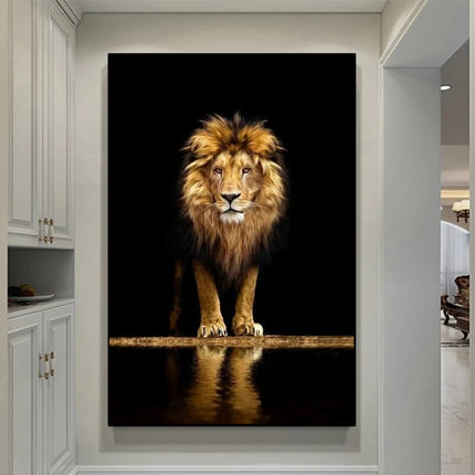 ChandelierDecor - Modern Art Lion In The Dark Canvas Wall Art