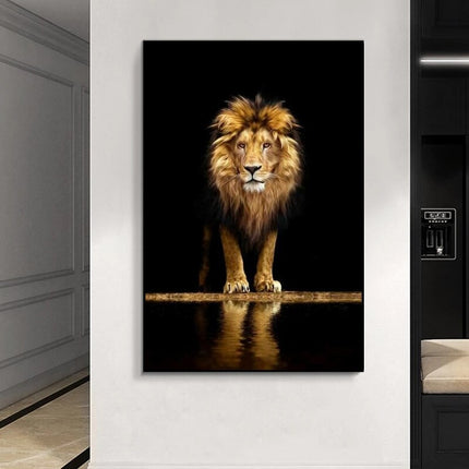 ChandelierDecor - Modern Art Lion In The Dark Canvas Wall Art