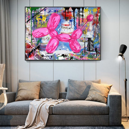 ChandelierDecor - Modern Balloon Dog Graffiti Canvas Wall Art - Unique Home Decor