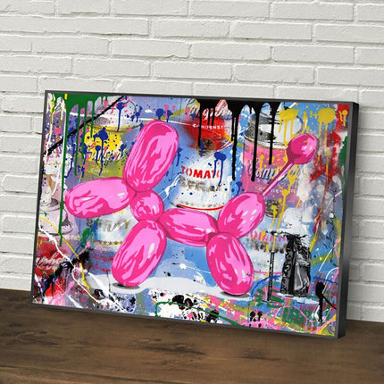 ChandelierDecor - Modern Balloon Dog Graffiti Canvas Wall Art - Unique Home Decor