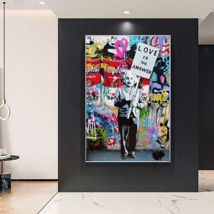 ChandelierDecor - Modern Banksy Art Canvas Posters - Abstract Portrait Print for Wall Decor