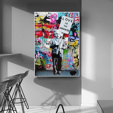 ChandelierDecor - Modern Banksy Art Canvas Posters - Abstract Portrait Print for Wall Decor