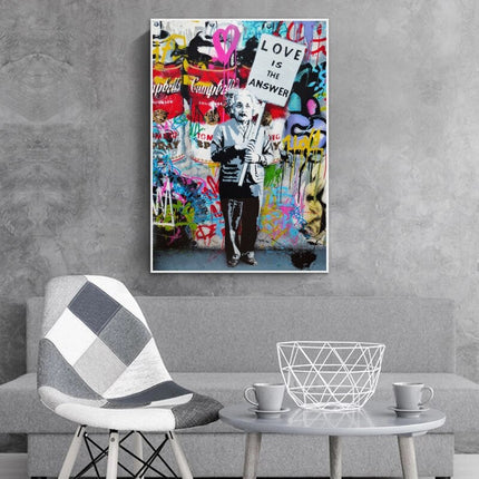 ChandelierDecor - Modern Banksy Art Canvas Posters - Abstract Portrait Print for Wall Decor