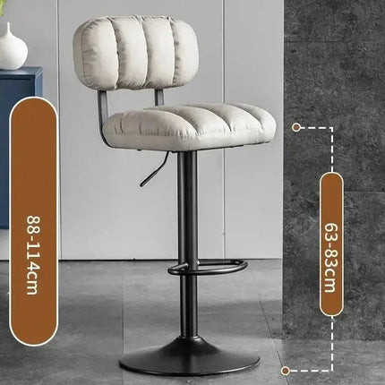 ChandelierDecor - Modern High Counter Bar Stools for Dining - AA Design Comfort Backrest Chairs