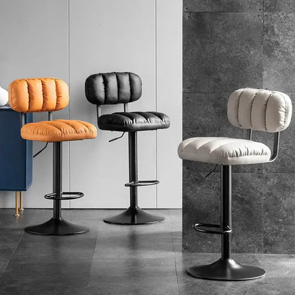 ChandelierDecor - Modern High Counter Bar Stools for Dining - AA Design Comfort Backrest Chairs