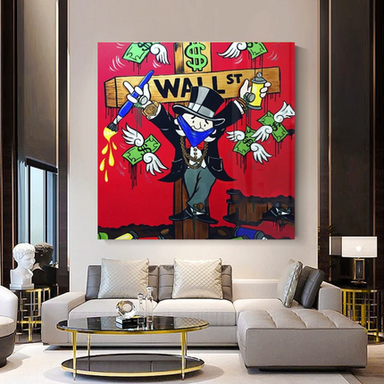 ChandelierDecor - Money Flys at Wall Street - Mr Monopoly Wall Art