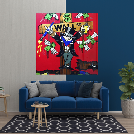 ChandelierDecor - Money Flys at Wall Street - Mr Monopoly Wall Art