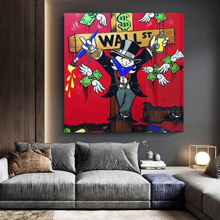 ChandelierDecor - Money Flys at Wall Street - Mr Monopoly Wall Art