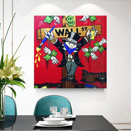 ChandelierDecor - Money Flys at Wall Street - Mr Monopoly Wall Art