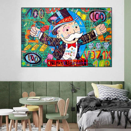 ChandelierDecor - Money Richie Rich Hundred Dollar Canvas Wall Art