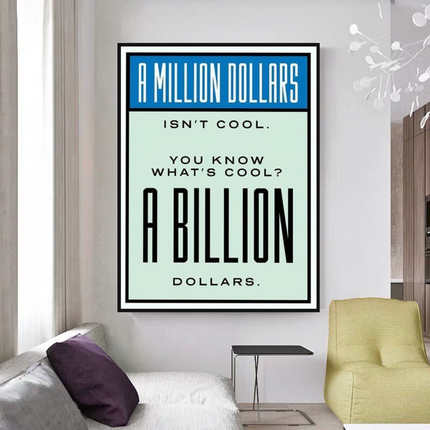 ChandelierDecor - Monopoly Canvas Wall Art: Exclusive Billion Dollars