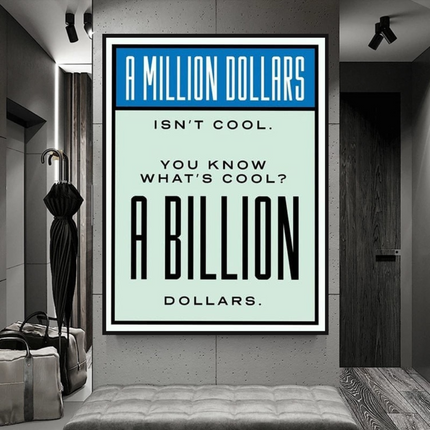ChandelierDecor - Monopoly Canvas Wall Art: Exclusive Billion Dollars